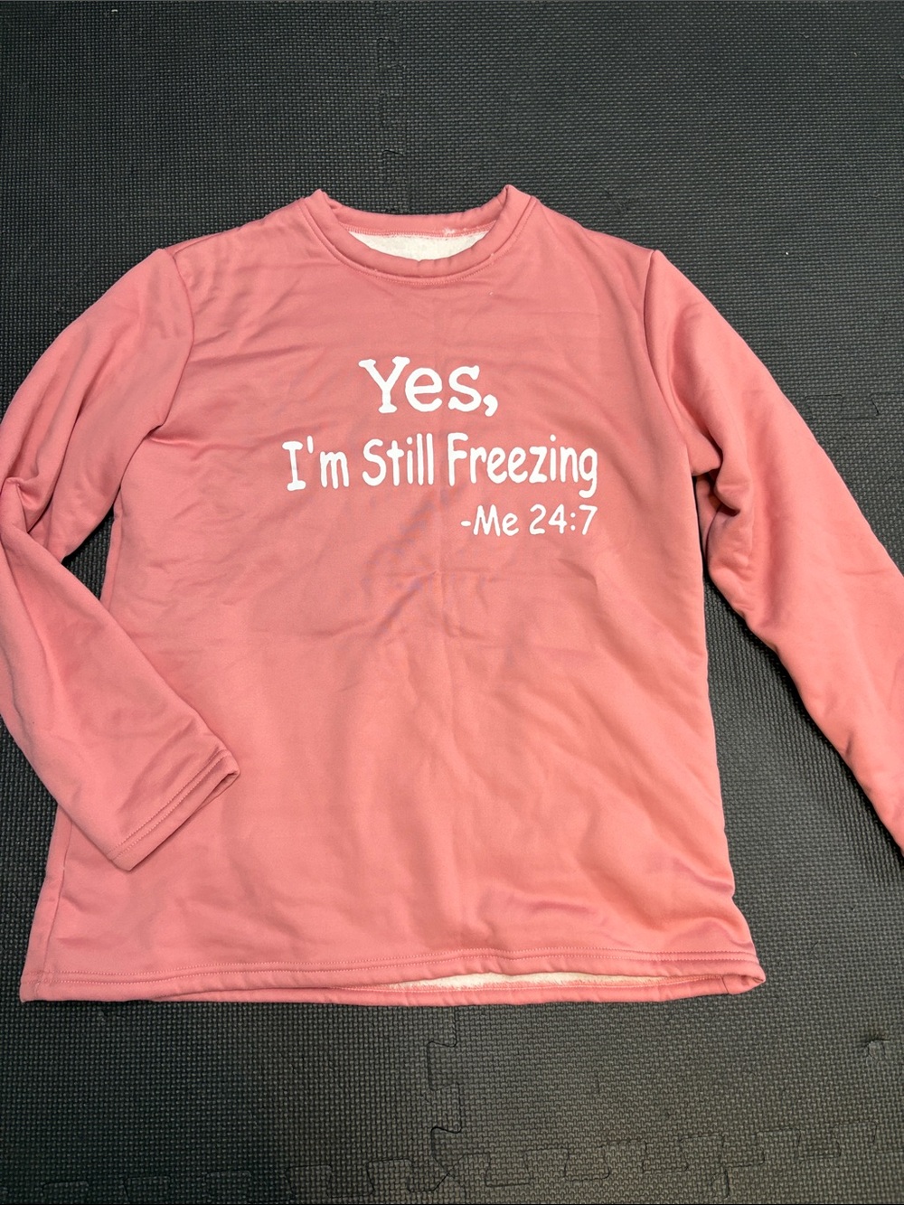 Pink Graphic Long-Sleeve Top - "Yes, I'm Still Freezing"